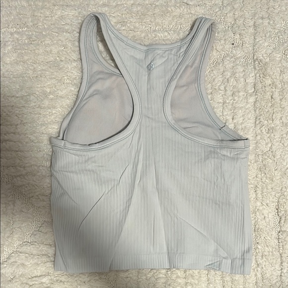 Women's Ribbed Tank Top - Light Gray - Picture 3 of 3